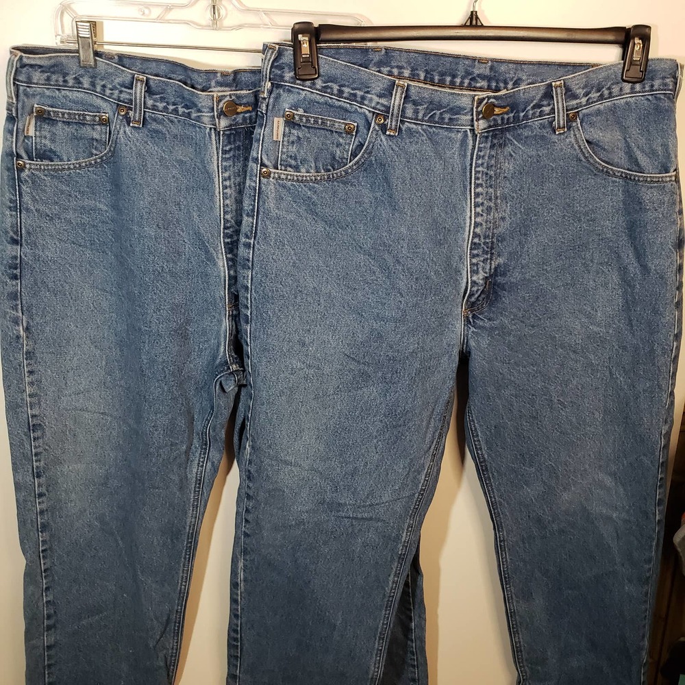 2 Pair Carhartt 40×32 Traditional Fit Jeans Lot Denim